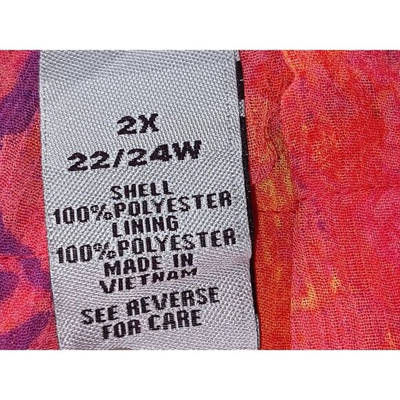 Catherines Women Maxi Dress Orange Red Paisley Sleeveless Stretch Lined Plus 2X - Picture 8 of 9